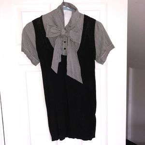 Preppy bow tie blouse